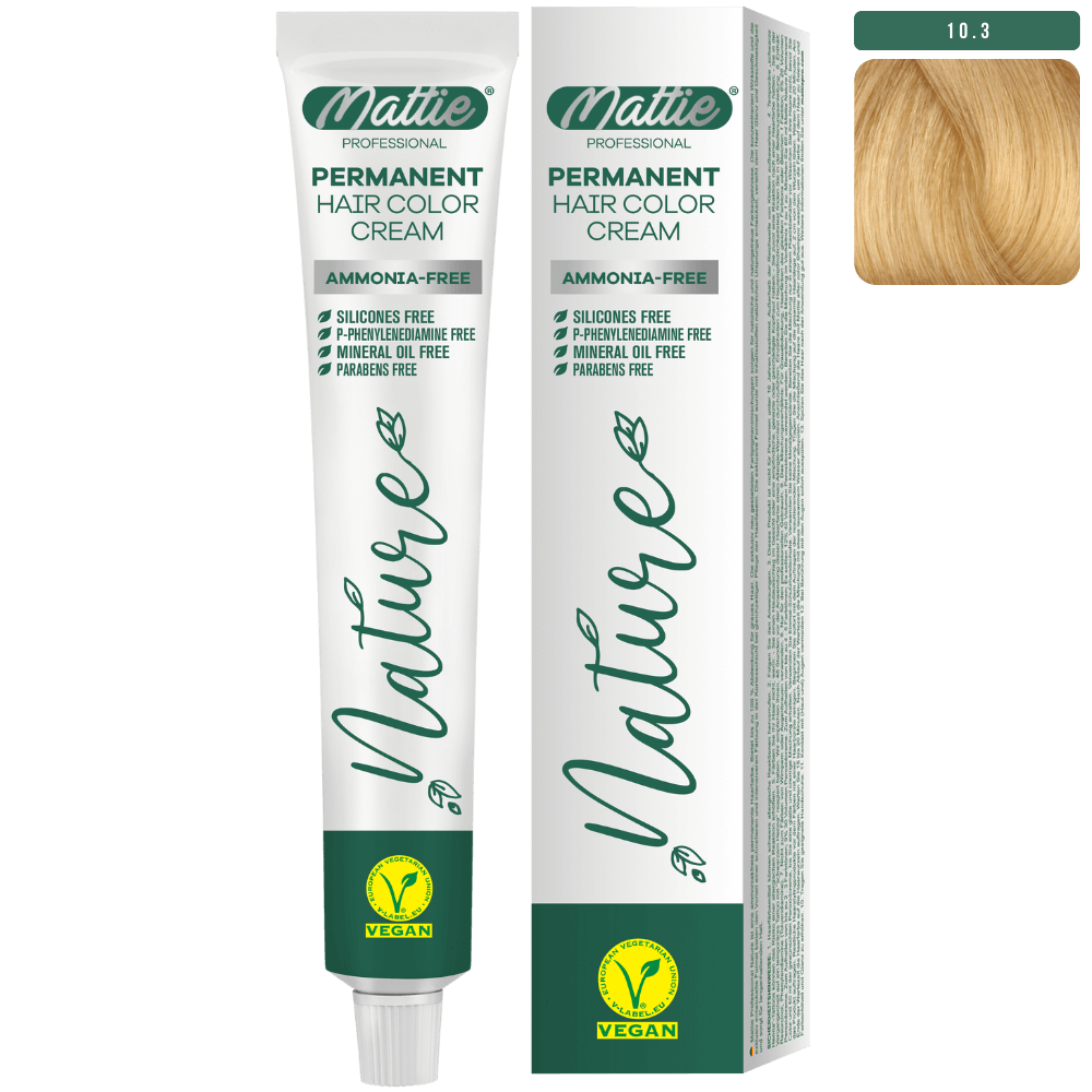 Mattie Professional Nature (10.3) Champagne Blonde - Vegan Permanent Color Cream 60ml