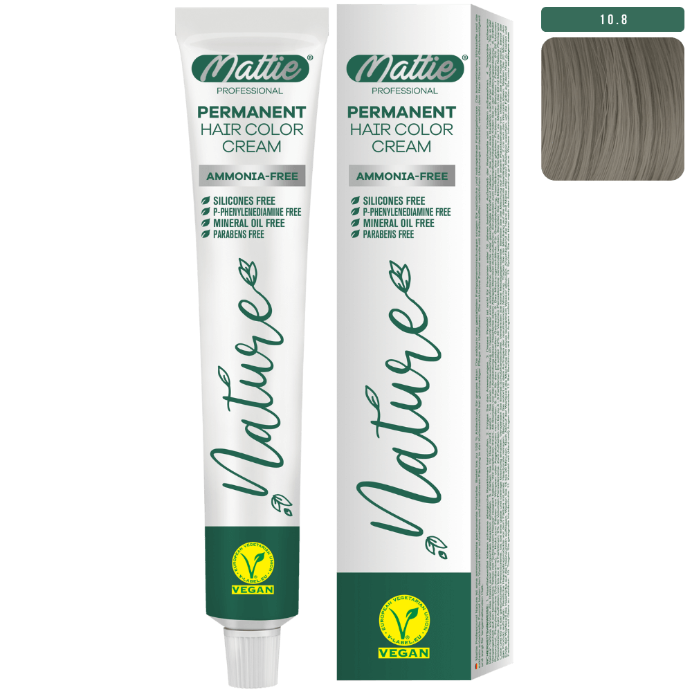 Mattie Professional Nature (10.8) Extra Light Blonde Sand Beige - Vegan Permanent Color Cream 60ml