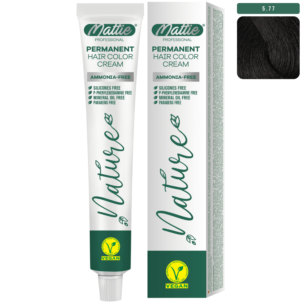 Mattie Professional Nature (5.77) Dark Chocolate - Vegan Permanent Color Cream 60ml