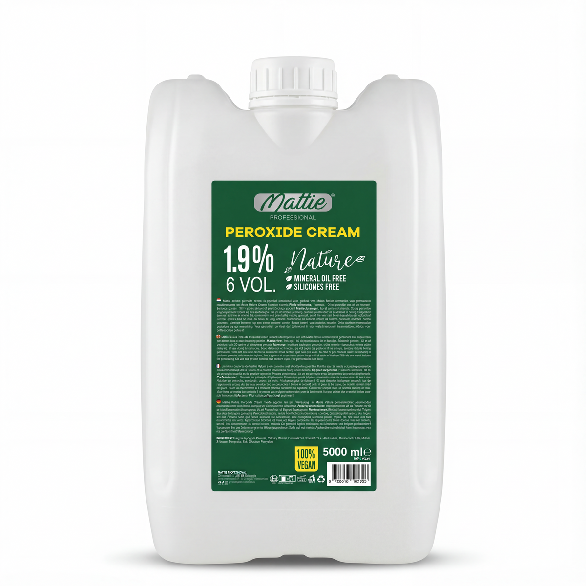 Mattie Professional Nature - 1.9% (6 VOL) Peroxide Cream Vegan 5000ml