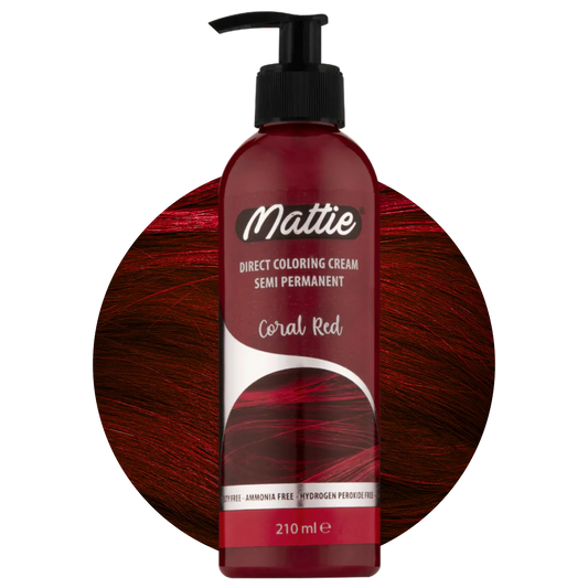 Mattie Coral Red - Vegan Semi-Permanent Direct Dye Hair Color Cream 210 ml